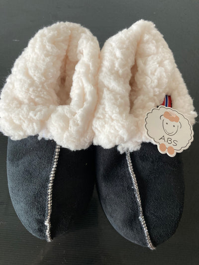 Warme en zachte gevoerde sloffen - Pantoffels - donkerblauw