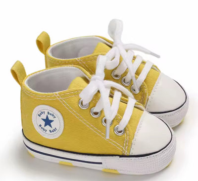 Canvas gympen - babysneakers van Baby-Slofje, geel