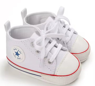 Canvas gympen - babysneakers van Baby-Slofje, wit
