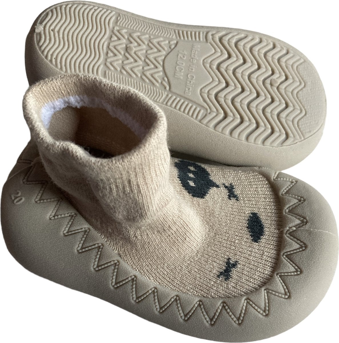 Beige anti-slip schoentjes van Baby-Slofje