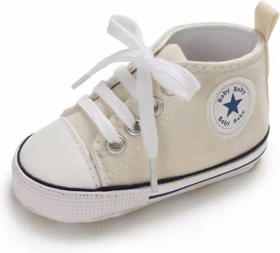 Canvas gympen - babysneakers van Baby-Slofje, creme