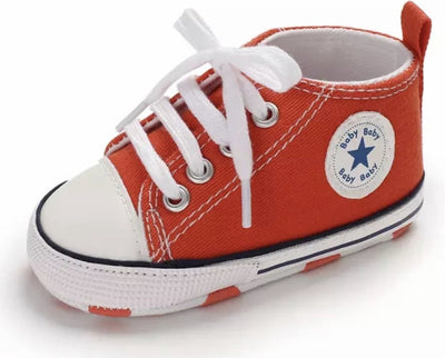 Canvas gympen - babysneakers van Baby-Slofje, rood