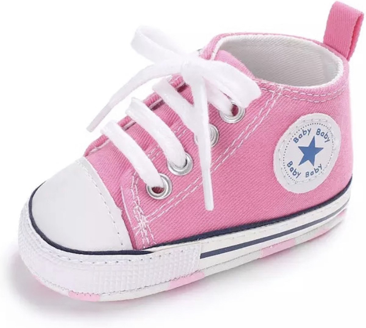 Canvas gympen - babysneakers van Baby-Slofje, roze