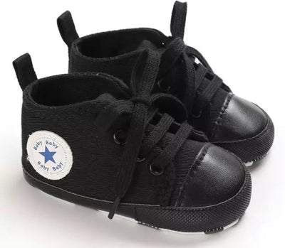 Canvas gympen - babysneakers van Baby-Slofje, zwart