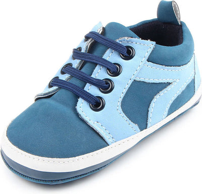 Blauwe enkelschoen van kunstleer