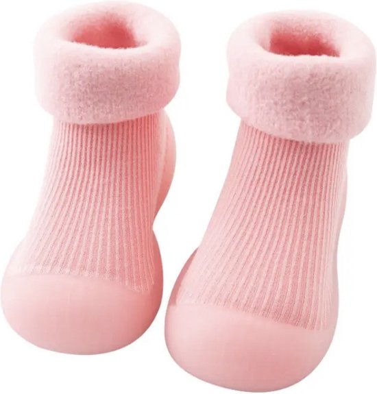 Fleece Anti-slip schoentjes van Baby-Slofje, Effen roze