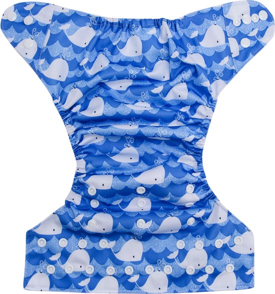 Wasbare luier met inlegger van Duurzame luiers - Walvis