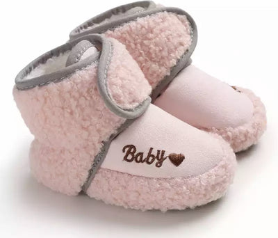 Zachte en warme hoge pantoffels - lichtroze