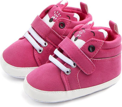 Roze babyschoentjes met vossenoortjes