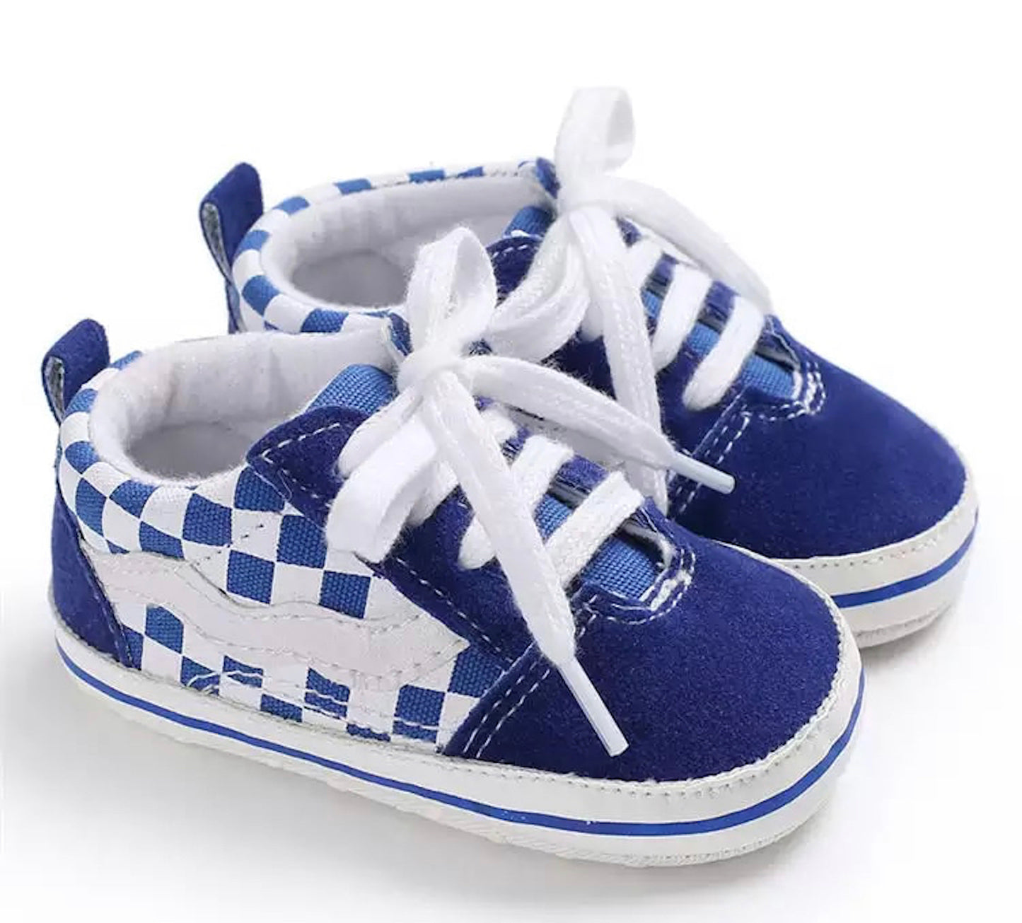 blauw geblokt sneaker