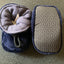 Donkerblauwe corduroy babyslofjes van Melton