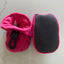 Fuchsia corduroy babyslofjes van Melton