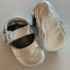 Zilverkleurige leren meisjes babyslofjes van Baby Paws
