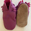 Paarse leren babyslofjes van Inch Blue, moccassin maat 17/18