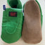 Groene leren babyslofjes van Inch Blue