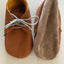 Cognac kleurige leren babyslofjes van Inch Blue