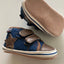 Donkerblauwe klittenband babyslofjes van Melton