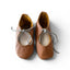 Cognac kleurige leren babyslofjes van Inch Blue