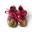 Canvas gympen - babysneakers van Baby-Slofje, goudkleur met luipaardprint
