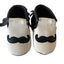 Babyschoentjes van Baby-Slofje,wit-zwart met snor