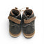 Grijze vilten babyschoentjes met veters en klittenband van Melton