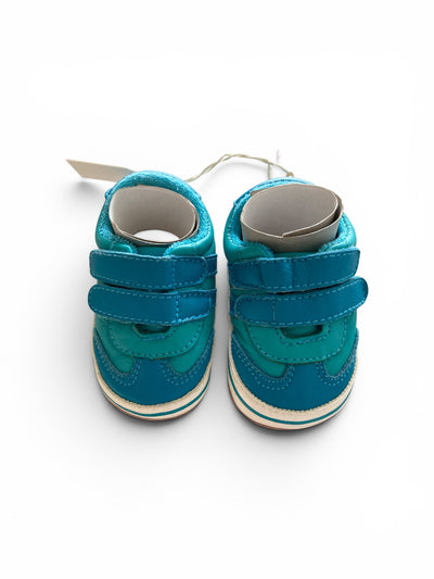Turquoise babyschoentjes met klittenband van Melton