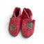 Fuchsia leren babyslofjes met hartjes van Melton