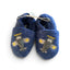 Donkerblauwe vilten babyslofjes met vliegtuig van Melton