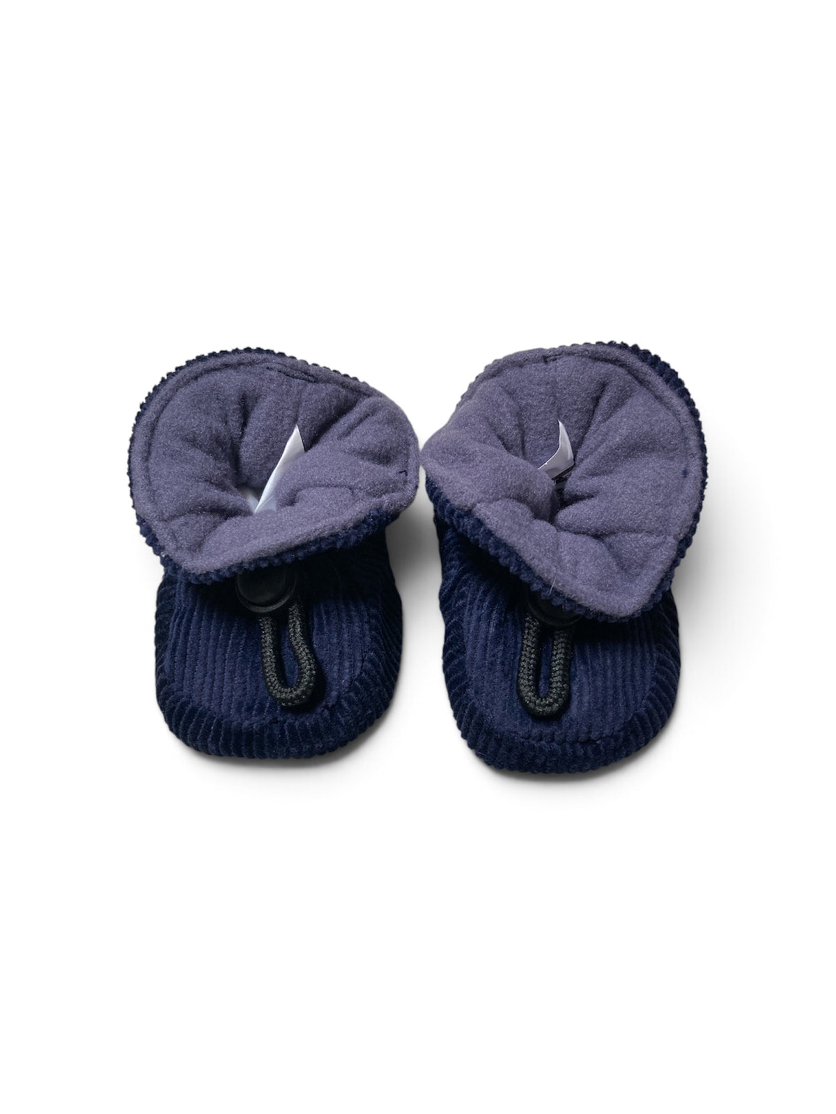 Donkerblauwe corduroy babyslofjes van Melton