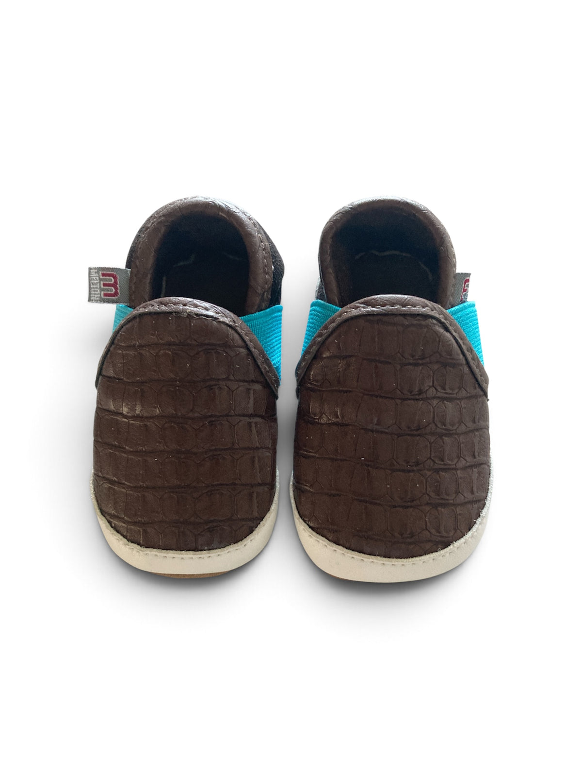 Bruine leren babyslofjes - loafers van Melton