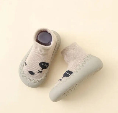 Beige anti-slip schoentjes van Baby-Slofje