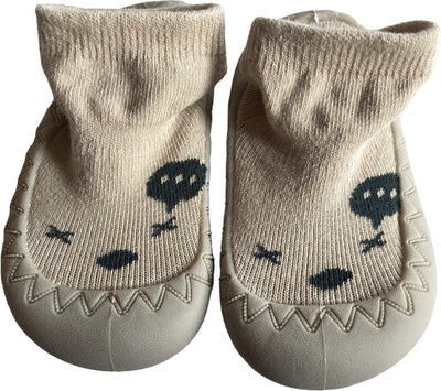 Beige anti-slip schoentjes van Baby-Slofje