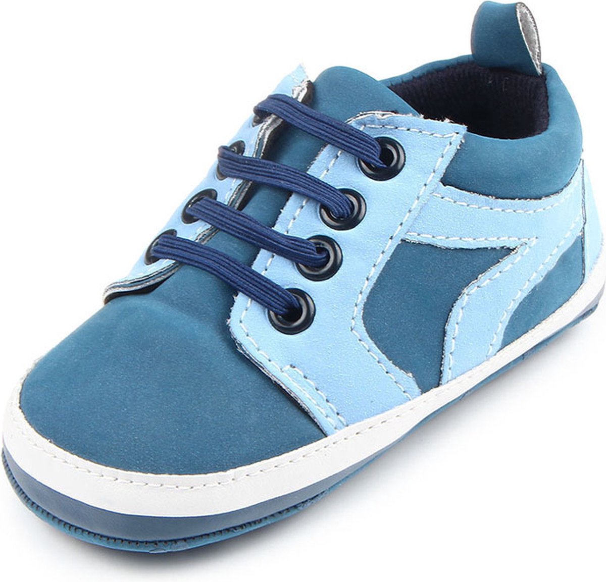 Blauwe enkelschoen van kunstleer