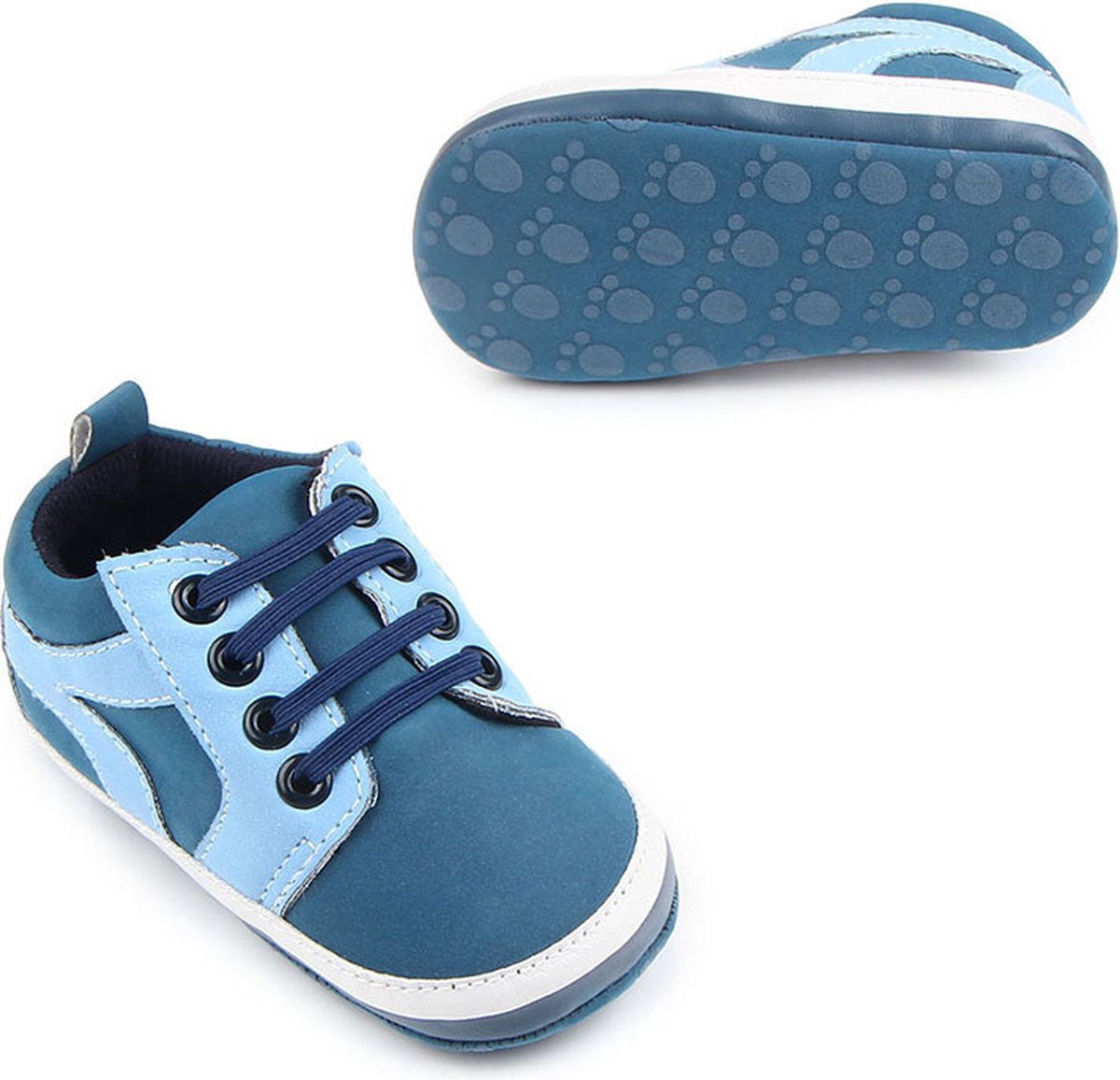 Blauwe enkelschoen van kunstleer