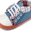 Stoere blauw geruite babysneakers