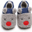 Warme en zachte babyslofjes - Pantoffels van Baby-Slofje - Blauw/grijs