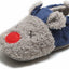 Warme en zachte babyslofjes - Pantoffels van Baby-Slofje - Blauw/grijs