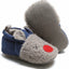 Warme en zachte babyslofjes - Pantoffels van Baby-Slofje - Blauw/grijs