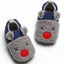 Warme en zachte babyslofjes - Pantoffels van Baby-Slofje - Blauw/grijs