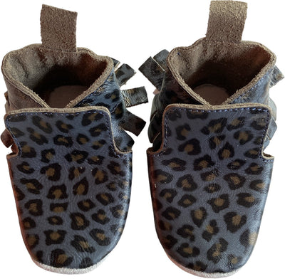 Blauwe luipaard moccasin babyslofjes - Ibiza Style