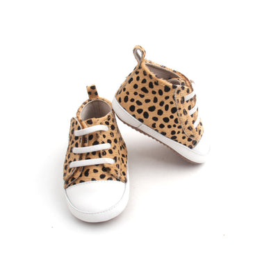 Oh Little Deer - 100% leren baby sneakers - cheetah bruin