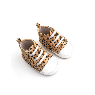 Oh Little Deer - 100% leren baby sneakers - cheetah bruin