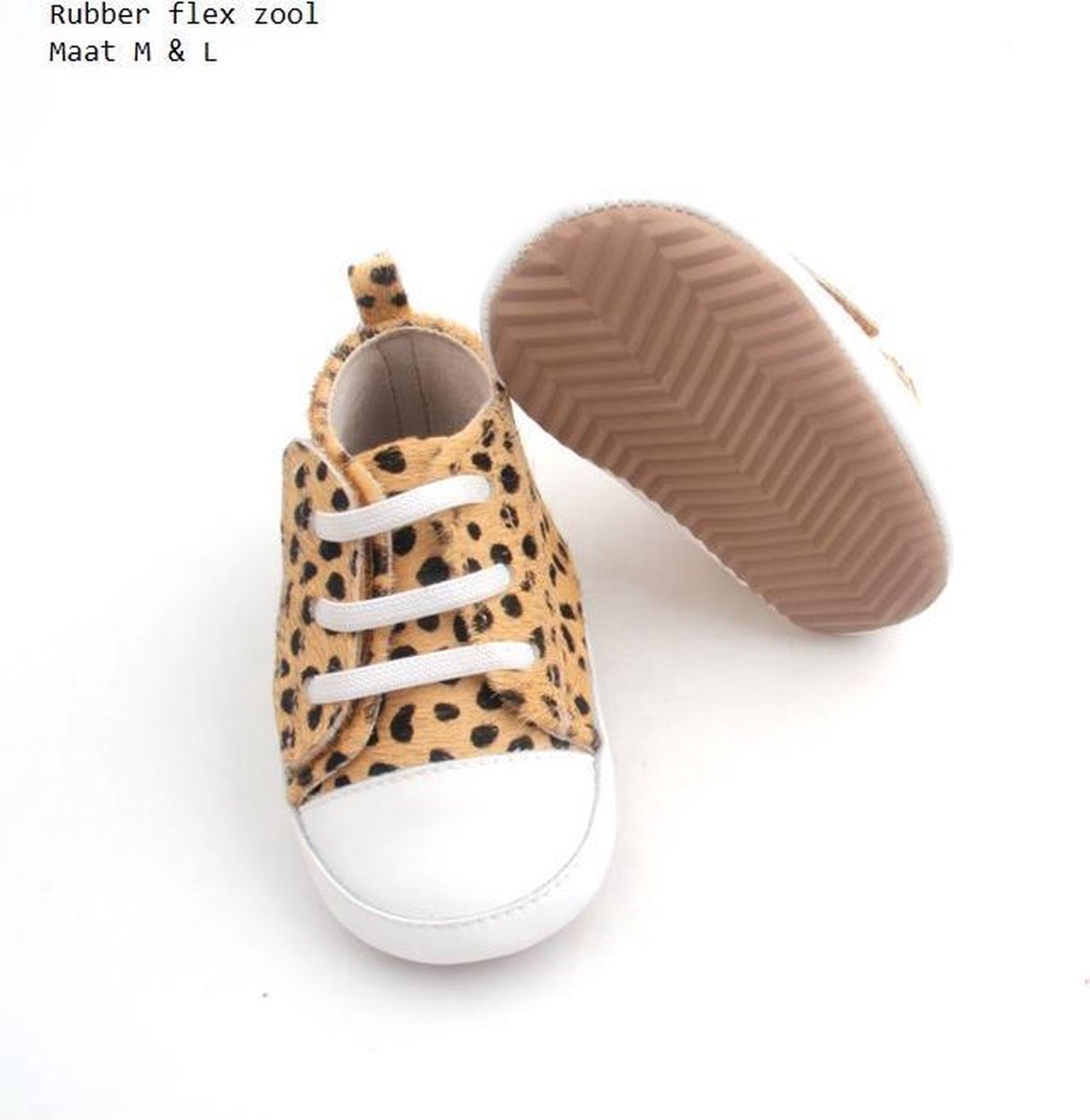 Oh Little Deer - 100% leren baby sneakers - cheetah bruin