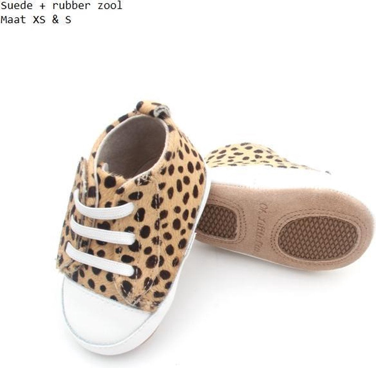 Oh Little Deer - 100% leren baby sneakers - cheetah bruin