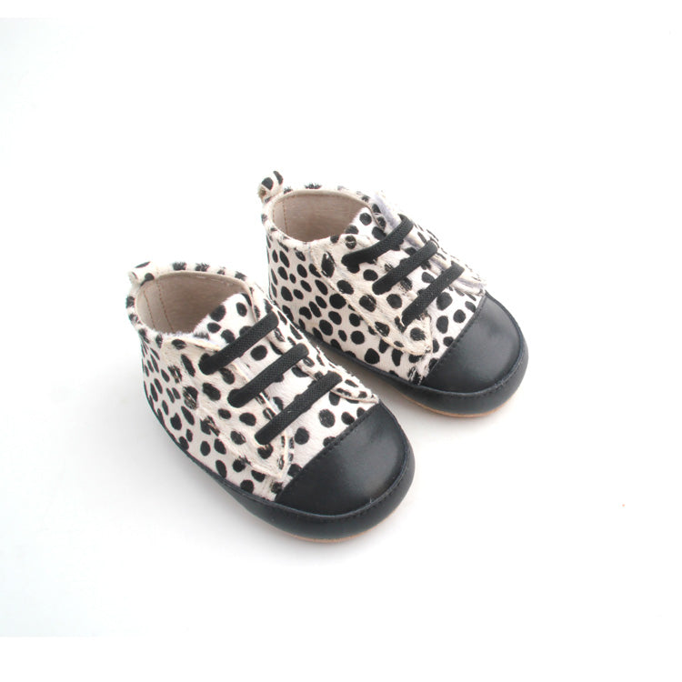 Oh Little Deer - 100% leren baby sneakers - cheetah wit