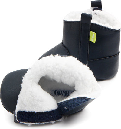 Donkerblauwe kunstleren baby laarsjes