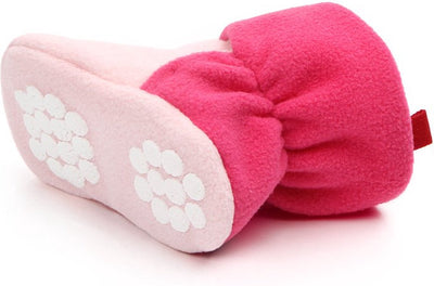 Roze fleece warme babyslofjes