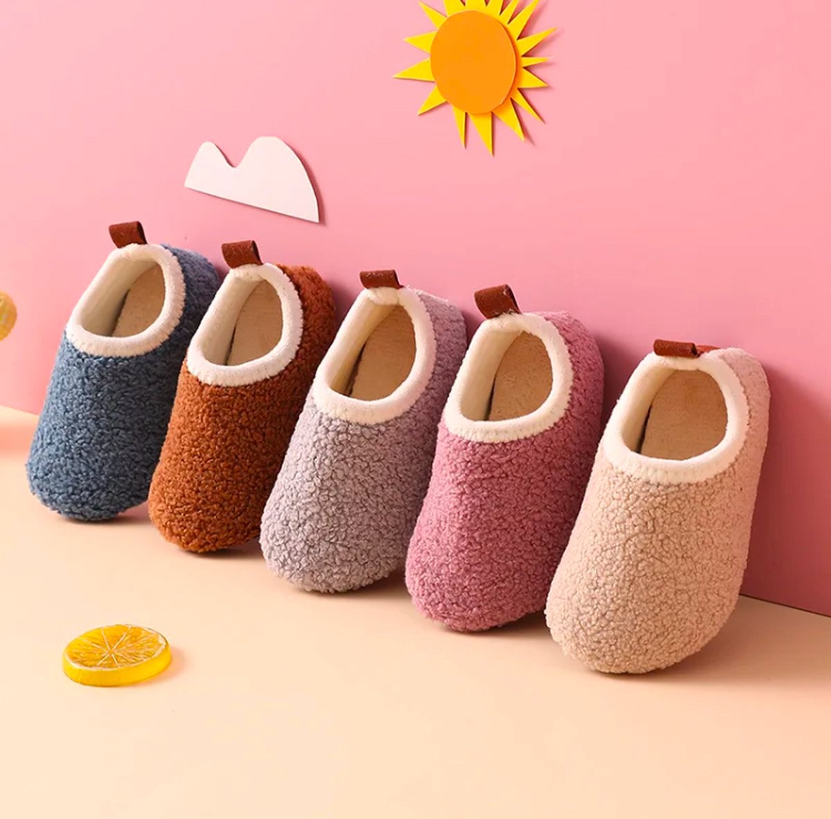 Warme en zachte sloffen - Pantoffels - roze/lila